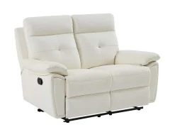 Vente-unique Bankstel 3+2-3- + 2-Zits-Relaxbank Van Wit Leer Vineta