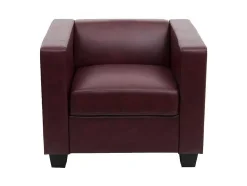 Vente-unique Set Zitbank + Fauteuil-3-2-1 Bankstel Lille (3-Delig), Kunstleer, Roodbruin
