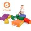 Vente-unique Spel Voor Binnen-6 Bouwstenen Voor Kinderen Of Baby'S - Trappen En Glijbaan - Klimspeelgoed - Pu + Epe - Gratis Combinatie