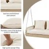 Vente-unique Hangstoel-114 Cm Hangstoel In Pe Rotan - 2 Plaatsen - 11 Cm Gewatteerd Zitkussen - Beige