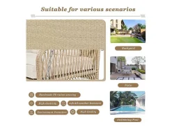 Vente-unique Hangstoel-114 Cm Hangstoel In Pe Rotan - 2 Plaatsen - 11 Cm Gewatteerd Zitkussen - Beige