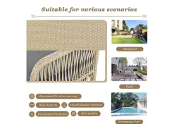 Vente-unique Hangstoel-114 Cm Hangstoel In Pe Rotan - 2 Plaatsen - 11 Cm Gecapitonneerd Zitkussen - Beige + Grijs