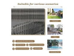 Vente-unique Hangstoel-114 Cm Hangstoel In Pe Rotan - 2 Plaatsen - 11 Cm Gewatteerd Zitkussen - Grijs
