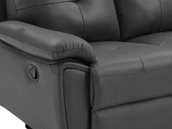 Vente-unique Bankstel 3+2-3- En 2-Zits-Relaxbank Van Grijs Leer Vineta