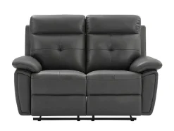 Vente-unique Bankstel 3+2-3- En 2-Zits-Relaxbank Van Grijs Leer Vineta