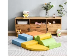 Vente-unique Spel Voor Binnen-6 Gigantische Bouwstenen Voor Hardlopen En Klimmen, Grote Bouwstenen Voor Kinderen. Trappen En Glijbaan Voor Kinderen - Speelgoed Om Te Klimmen, Glijden En Kruipen. Voor Kleuters En Baby'S, Zachte, Kleurrijke Bouwstenen.