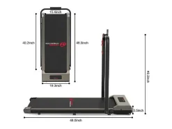 Vente-unique Fitness-2 In 1 Elektrische Vouwpartij Met Lcd -Scherm Versterkt Frame Voor Thuiskantoor