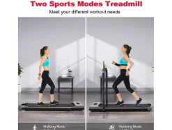 Vente-unique Fitness-2 In 1 Elektrische Vouwpartij Met Lcd -Scherm Versterkt Frame Voor Thuiskantoor
