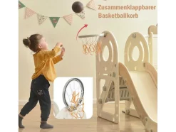 ModernLuxe Spel Voor Buiten-3 In 1 Glijbaan - Met Trap, Basketbalring - Autovorm - Roze