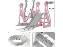 ModernLuxe Spel Voor Buiten-4 In 1 Glijbaan - Met Trap, Schommel, Basketbalring - Roze