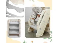ModernLuxe Spel Voor Buiten-5 In 1 Glijbaan - Met Trap, Schommel, Opbergruimte, Basketbalring - Lichtgrijs