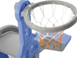 ModernLuxe Spel Voor Buiten-4 In 1 Glijbaan - Met Trap, Schommel, Basketbalring - Blauw