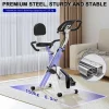 Vente-unique Fitness-3 In 1 Opvouwbare Hometrainer, Magnetische X-Bike Ligfiets Fitness Bike Met 8-Level Verstelbare Weerstand Voor Home Gym Workout