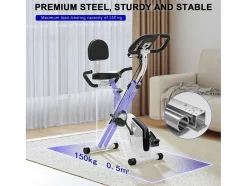 Vente-unique Fitness-3 In 1 Opvouwbare Hometrainer, Magnetische X-Bike Ligfiets Fitness Bike Met 8-Level Verstelbare Weerstand Voor Home Gym Workout