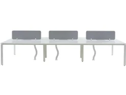 Workēa Kantoormeubilair-6 Persoons Bureau Bank - Wit - L140 Cm - Met Tussenschotten - Downtown