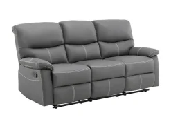 Vente-unique Set Zitbank + Fauteuil-3+1 Zitbank In Grijze Kunstleer - Canby