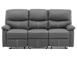 Vente-unique Set Zitbank + Fauteuil-3+1 Zitbank In Grijze Kunstleer - Canby