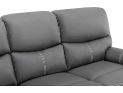 Vente-unique Set Zitbank + Fauteuil-3+1 Zitbank In Grijze Kunstleer - Canby