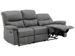 Vente-unique Set Zitbank + Fauteuil-3+1 Zitbank In Grijze Kunstleer - Canby