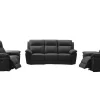 Vente-unique Set Zitbank + Fauteuil-3+2 Zits Relaxbank En -Fauteuil Van Buffelleer Pakita - Zwart