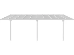 EXPERTLAND Prieel, Pergola, Gazebo En Kiosk-Aanleunende Carport In Aluminium 18,8 M - Wit - Alvaro