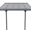 EXPERTLAND Prieel, Pergola, Gazebo En Kiosk-Aanleunende Pergola In Aluminium 9,5M Antraciet Alvaro - L314Xd305Xh240/285 Cm