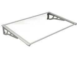 Vente-unique Luifel En Afdak-Afdak Kepler Van Aluminium - 120 X 90 X 22 Cm - Zilverkleur