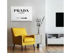 EPIKASA Decoratieve Wandplaat-Afdrukken Op Canvas Prada Marfa, Wit, Zwart, 45X3X70 Cm,
