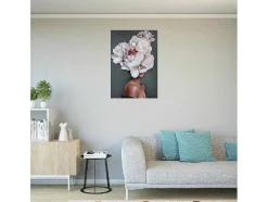 EPIKASA Decoratieve Wandplaat-Afdrukken Op Canvas Vrouw En Bloemen 02, Roze, Wit, Blauw, 50X3X70 Cm,