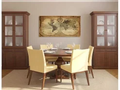 EPIKASA Decoratieve Wandplaat-Afdrukken Op Canvas Wereldkaart 1, Veelkleurig, 120X4X60 Cm,