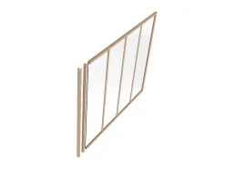 Vente-unique Glazen Binnenraam-Afsluitlat Voor Glazen Binnenraam In Aluminium Met Poedercoating - H105 Cm - Lichte Houtlook - Bayview
