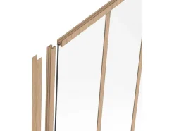 Vente-unique Glazen Binnenraam-Afsluitlat Voor Glazen Binnenraam In Aluminium Met Poedercoating - H130 Cm - Lichte Houtlook - Bayview