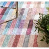 RugsX Klein Tapijt-Andre 2295 Tapijt Wasbaar Klaver Strips Antislip - Roze / Blauw 120X170 Cm