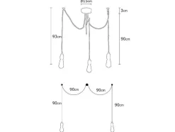EPIKASA Aanbiedingen: Woonaccessoires-Andria Hanglamp, Zwart, 180 X 180 X 93 Cm,