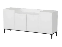 EPIKASA Buffetkast-Annalisa Multifunctioneel Kabinet, Wit, Zwart, 160X42X75 Cm,