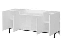 EPIKASA Buffetkast-Annalisa Multifunctioneel Kabinet, Wit, Zwart, 160X42X75 Cm,