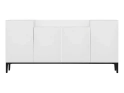 EPIKASA Buffetkast-Annalisa Multifunctioneel Kabinet, Wit, Zwart, 160X42X75 Cm,