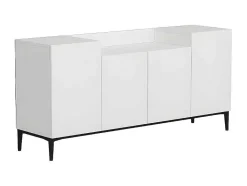 EPIKASA Buffetkast-Annalisa Multifunctioneel Kabinet, Wit, Zwart, 160X42X75 Cm,