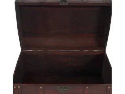 Vente-unique Kleine Opberger En Slaapkameraccessoire-Antibes Houten Kist, Antiek Look, Rond, Rond