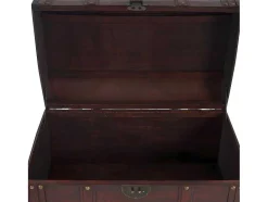 Vente-unique Kleine Opberger En Slaapkameraccessoire-Antibes Houten Kist, Antiek Look, Rond, Rond