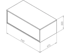 Vente-unique Badkamermeubel Met Enkele Wastafel-Antracietgrijs Hangend Badkamermeubel Met Enkele Wastafel - 94 Cm - Teana Ii