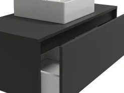 Vente-unique Badkamermeubel Met Enkele Wastafel-Antracietgrijs Hangend Badkamermeubel Met Enkele Wastafel - 94 Cm - Teana Ii
