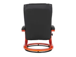 Vente-unique Fauteuil Kunstleer-Aprilia Relaxfauteuil Met Kruk, Zwart