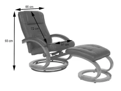 Vente-unique Fauteuil Kunstleer-Aprilia Relaxfauteuil Met Kruk, Zwart
