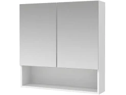 Vente-unique Muurkast Badkamer-Badkamer Muurkast Met Spiegel En Nis Zumpa - Wit