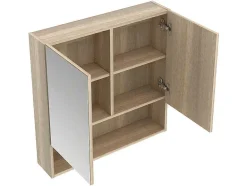 Vente-unique Muurkast Badkamer-Badkamer Muurkast Met Spiegel En Nis Zumpa - Eik