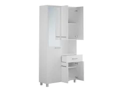 Vente-unique Badkamerkast-Badkamerkast Met Staande Spiegel - 180 Cm - Wit - Minela