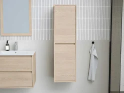 Vente-unique Badkamerkast-Badkamerkolom - Eikenfineer - L30 X B35 X H120 Cm - Enosea