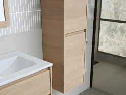 Vente-unique Badkamerkast-Badkamerkolom - Eikenfineer - L30 X B35 X H120 Cm - Enosea