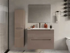 Vente-unique Badkamerkast-Badkamerkolom Hangend Model - Taupekleurig - L30 X B30 X 120 Cm - Stefanie